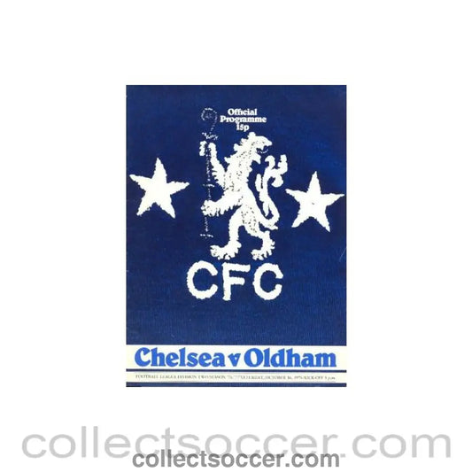 1976 - Chelsea v Oldham official programme 16/10/1976