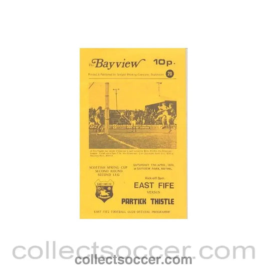 1976 - East Fife v Partick Thistle official programme 17/04/1976 Scottish Spring Cup - Collect Soccer