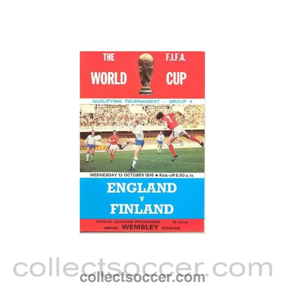 1976 England v Finland official programme 13/10/1976 - Collect Soccer