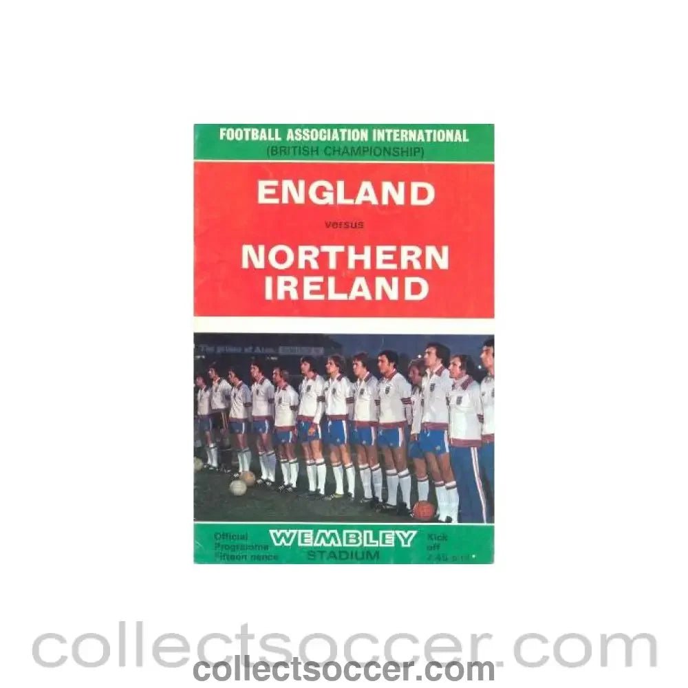 1976 England v Northern Ireland official programme May - June 1976 - Collect Soccer
