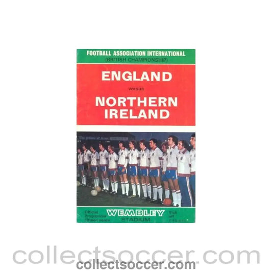 1976 England v Northern Ireland official programme May-June 1976