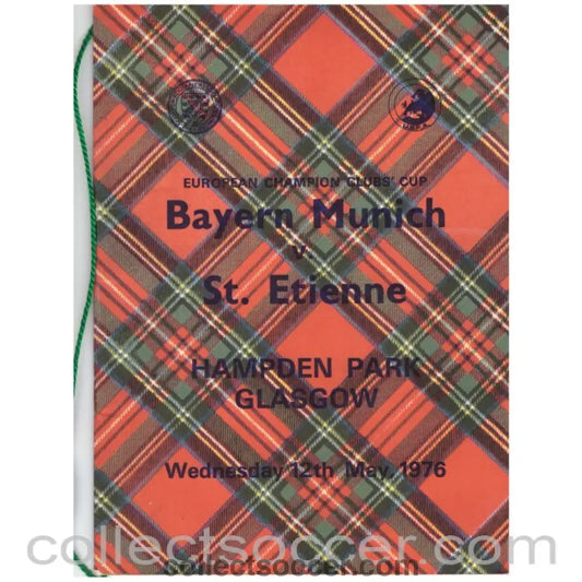 1976 European Cup Final Official Programme Very rare VIP Edition Bayern Munich v St. Etienne - Collect Soccer