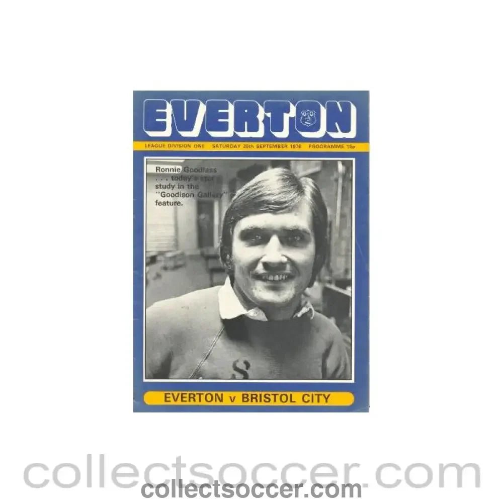 1976 - Everton v Bristol City official programme 25/09/1976 Football League - Collect Soccer