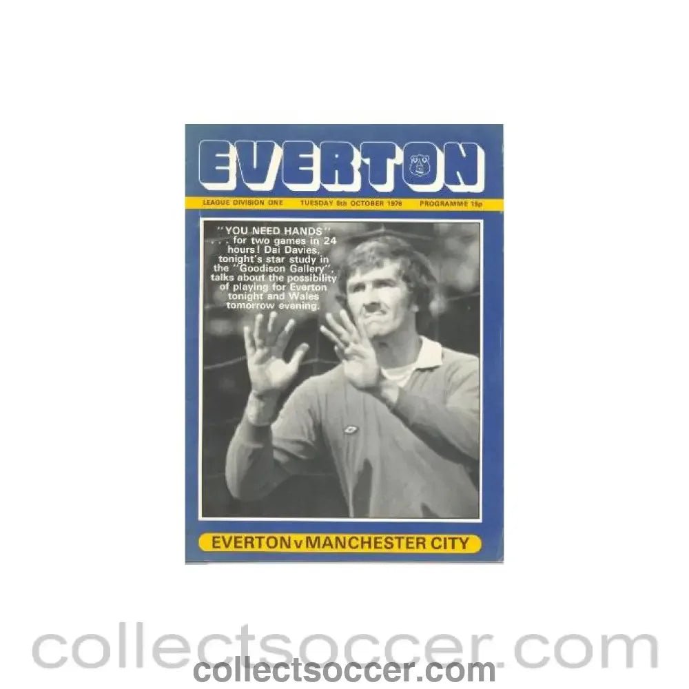1976 - Everton v Manchester City official programme 05/10/1976 Football League - Collect Soccer