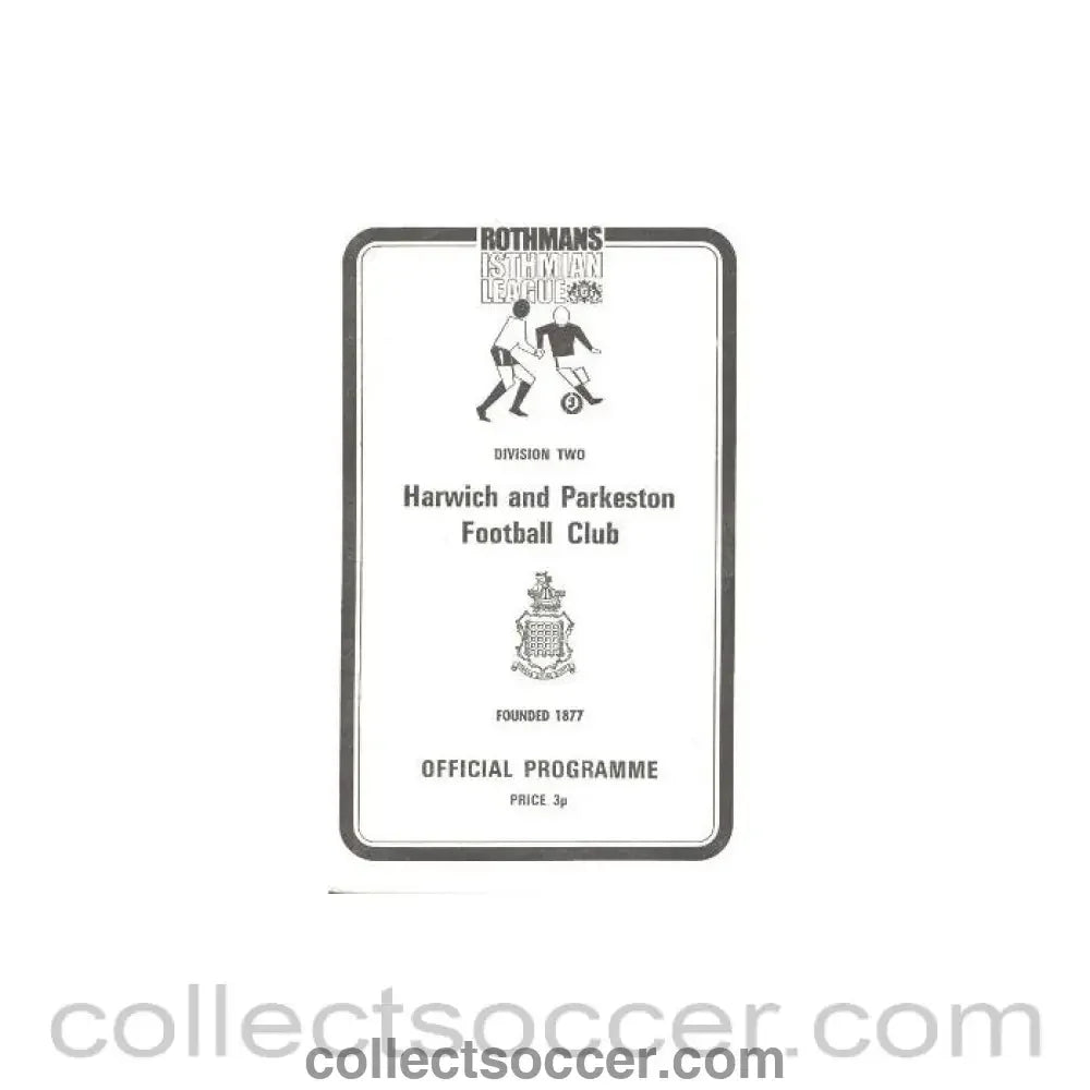 1976 - Harwich & Parkeston v Bedford Town official programme 21/02/1976 - Collect Soccer