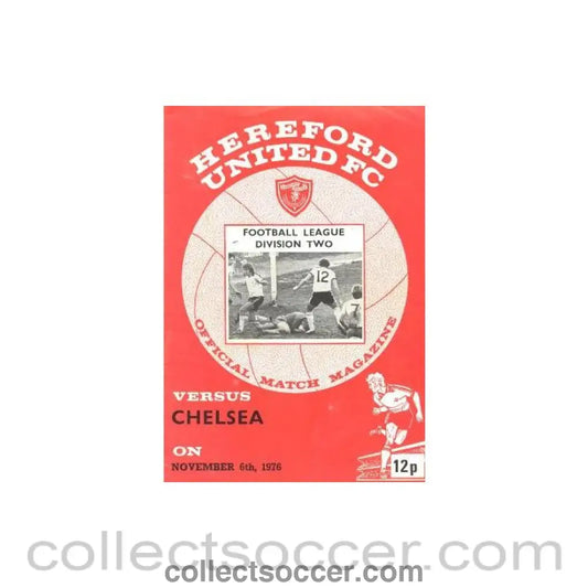1976 - Hereford United v Chelsea official programme 06/11/1976