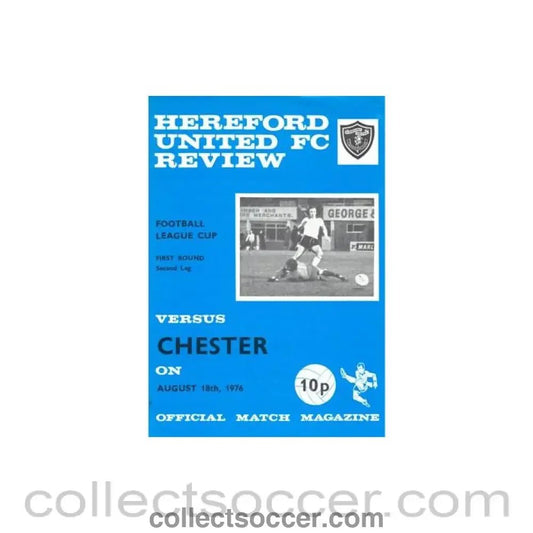 1976 - Hereford United v Chester official programme 18/08/1976 Football League - Collect Soccer