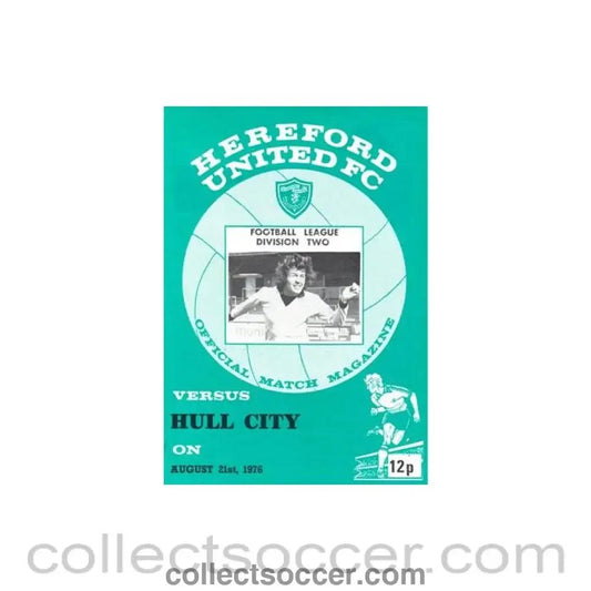 1976 - Hereford United v Hull City official programme 21/08/1976 Football League - Collect Soccer