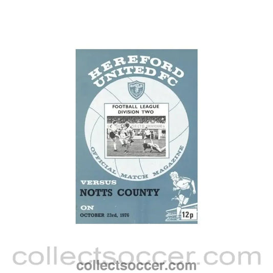1976 - Hereford United v Notts County official programme 23/10/1976 Football League - Collect Soccer