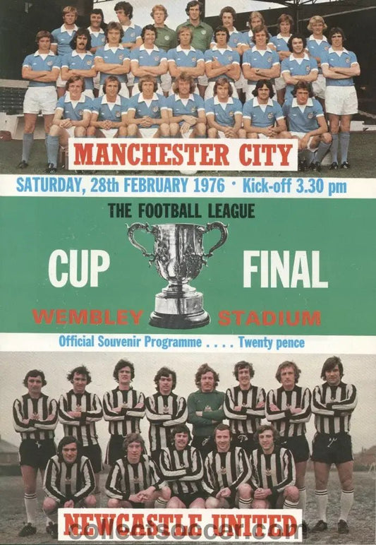 1976 League Cup Final Programme Manchester City v Newcastle United - Collect Soccer