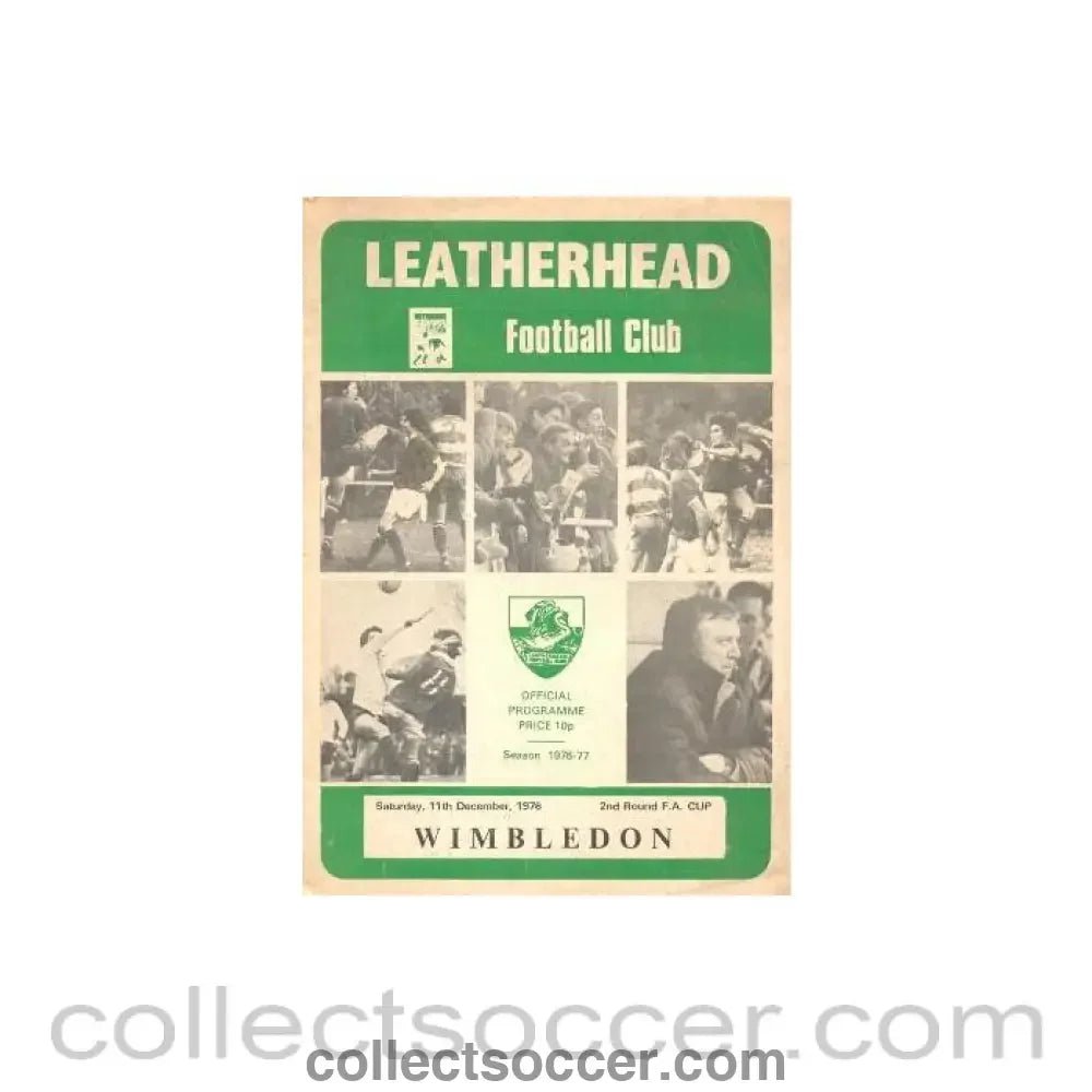 1976 - Leatherhead v Wimbledon official programme 11/12/1976 - Collect Soccer