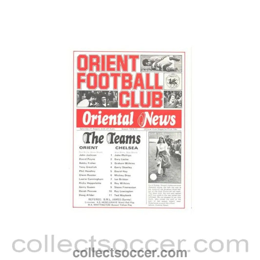 1976 - Leyton Orient v Chelsea official programme 21/08/1976