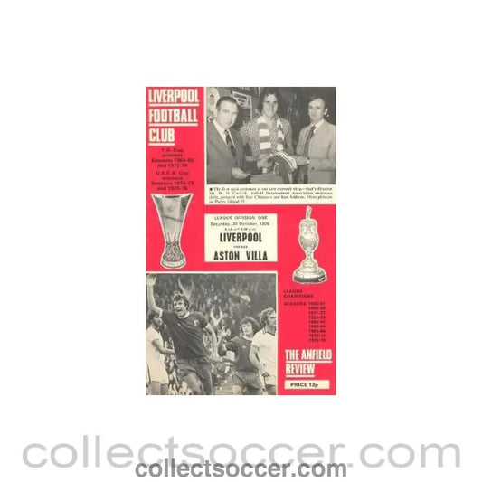1976 - Liverpool v Aston Villa official programme 30/10/1976 - Collect Soccer