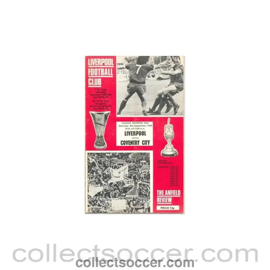 1976 - Liverpool v Coventry City official programme 04/09/1976 - Collect Soccer