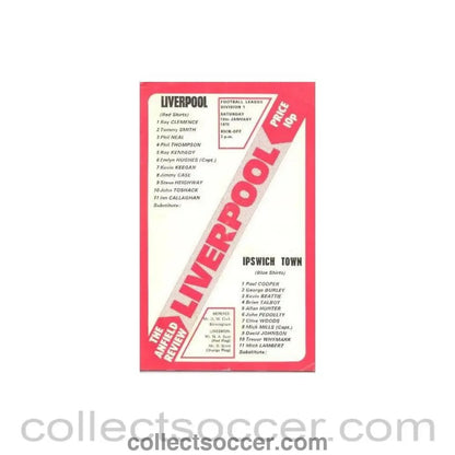 1976 - Liverpool v Ipswich Town official programme 10/01/1976 - Collect Soccer