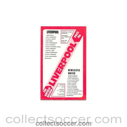 1976 - Liverpool v Newcastle United official programme 21/02/1976 - Collect Soccer