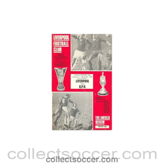 1976 - Liverpool v Queen's Park Rangers official programme 11/12/1976 - Collect Soccer