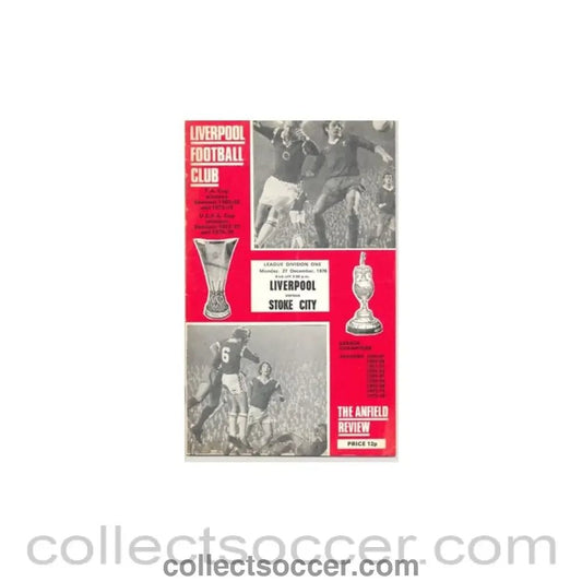 1976 - Liverpool v Stoke City official programme 27/12/1976 - Collect Soccer