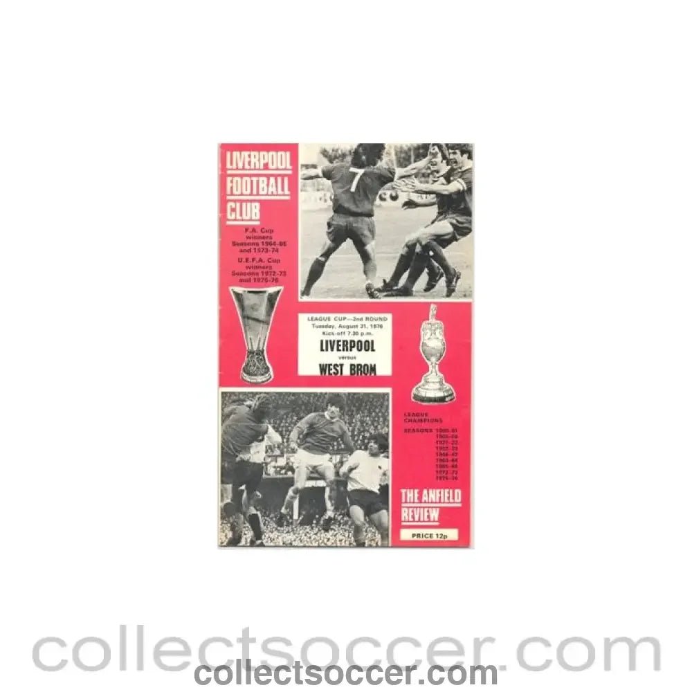1976 - Liverpool v West Bromwich official programme 31/08/1976 - Collect Soccer