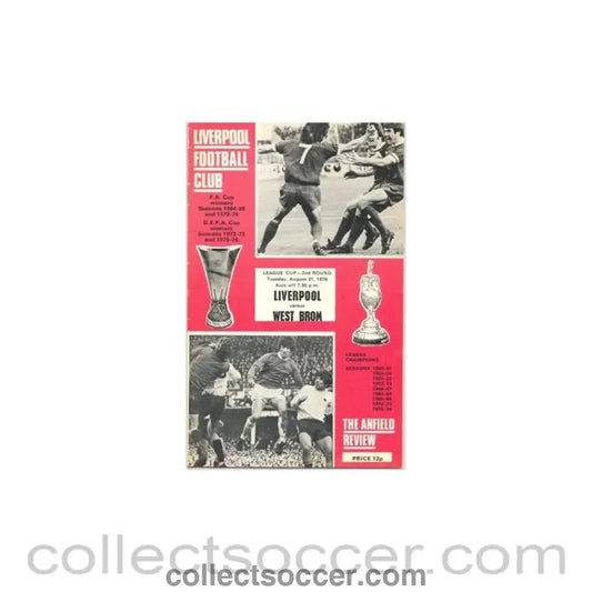 1976 - Liverpool v West Bromwich official programme 31/08/1976 - Collect Soccer