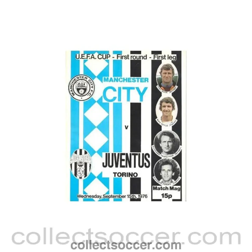 1976 - Manchester City v Juventus official programme 15/09/1976 UEFA Cup - Collect Soccer