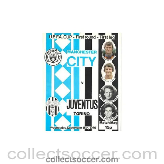 1976 - Manchester City v Juventus official programme 15/09/1976 UEFA Cup - Collect Soccer