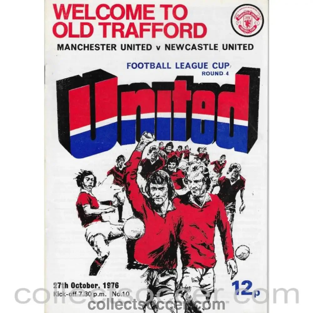1976 - Manchester United v Newcastle United League Cup 4th Round 27/10/1976 Official Programme - Collect Soccer