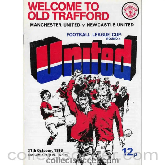 1976 - Manchester United v Newcastle United League Cup 4th Round 27/10/1976 Official Programme - Collect Soccer