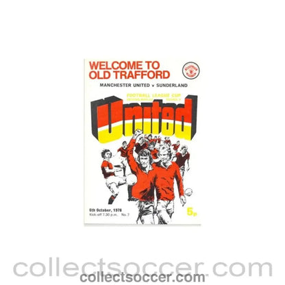 1976 - Manchester United v Sunderland official programme 06/10/1976 - Collect Soccer