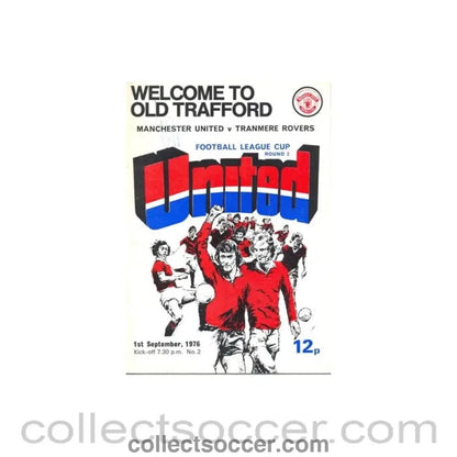 1976 - Manchester United v Tranmere Rovers official programme 01/09/1976 token cut - Collect Soccer