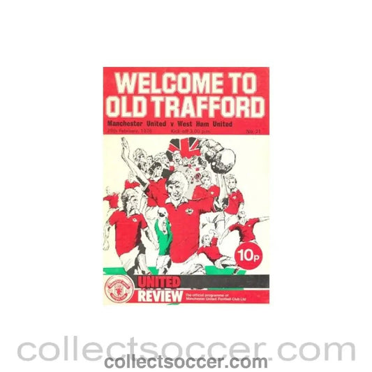 1976 - Manchester United v West Ham United official programme 28/02/1976 - Collect Soccer