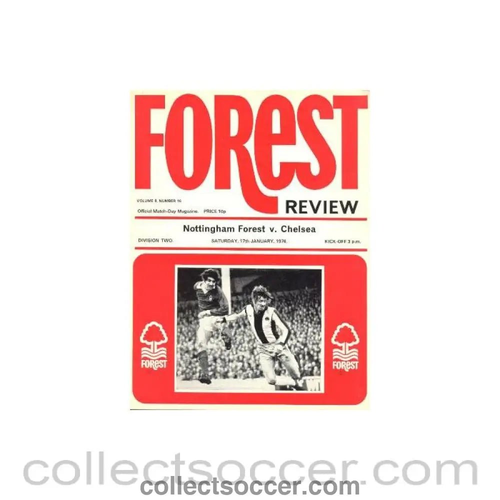 1976 - Nottingham Forest vChelsea official programme 17/01/1976 - Collect Soccer