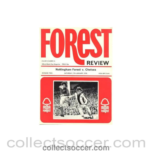 1976 - Nottingham Forest vChelsea official programme 17/01/1976