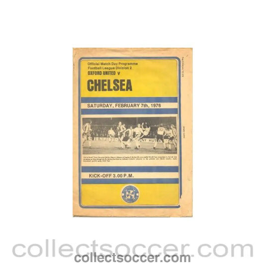 1976 - Oxford United vChelsea official programme 07/02/1976