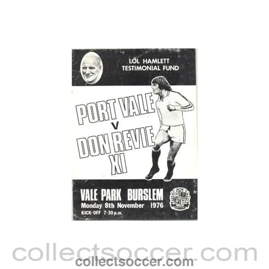 1976 - Port Vale v Don Revie XI official programme 08/11/1976 Lol Hamlett Testimonial Fund - Collect Soccer