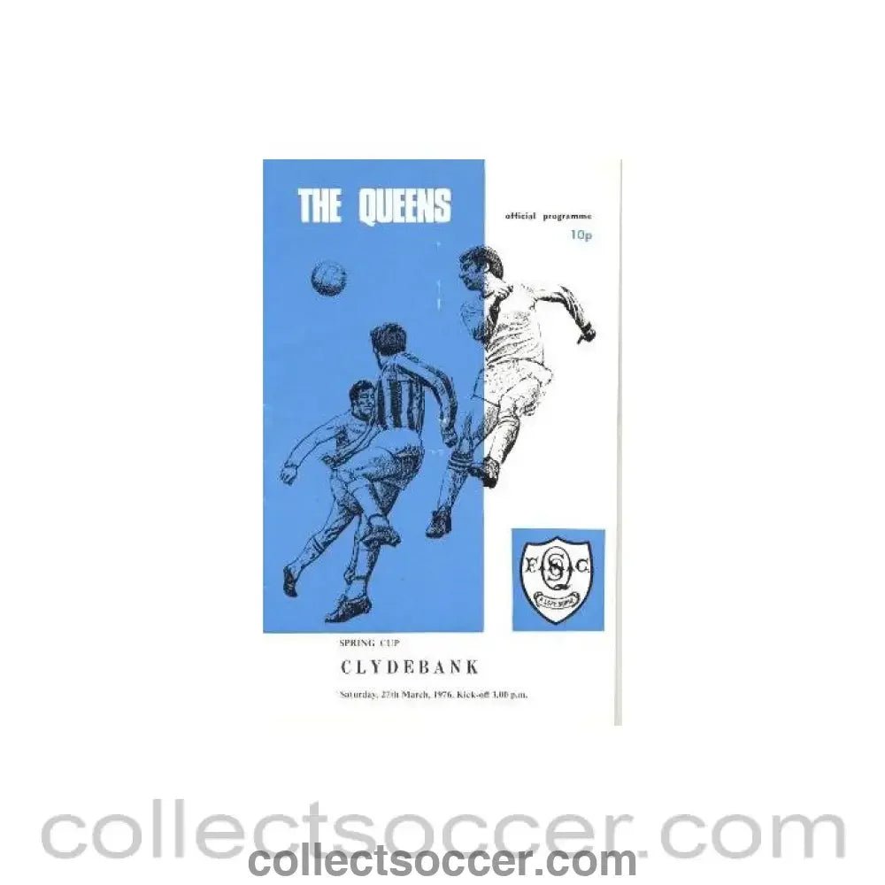 1976 - Queen Of The South v Clydebank official programme 27/03/1976 Scottish Spring Cup - Collect Soccer