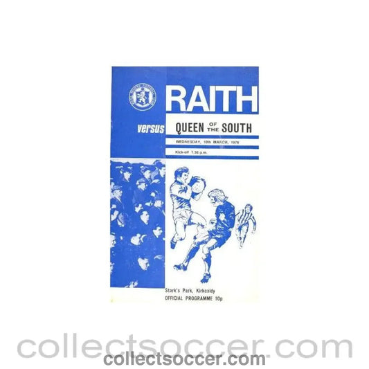 1976 - Raith Rovers v Queen of the South official programme 10/03/1976 Scottish Spring Cup - Collect Soccer