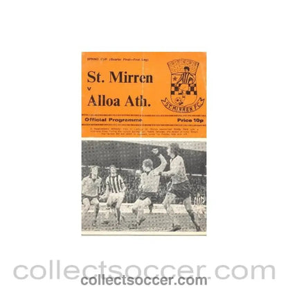 1976 - St. Mirren v Alloa official programme 14/04/1976 Scottish Spring Cup - Collect Soccer