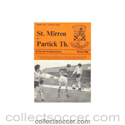 1976 - St. Mirren v Partick Thistle official programme 20/03/1976 Scottish Spring Cup - Collect Soccer