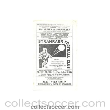 1976 - Stranraer v Brechin City official programme 27/03/1976 Scottish Spring Cup - Collect Soccer
