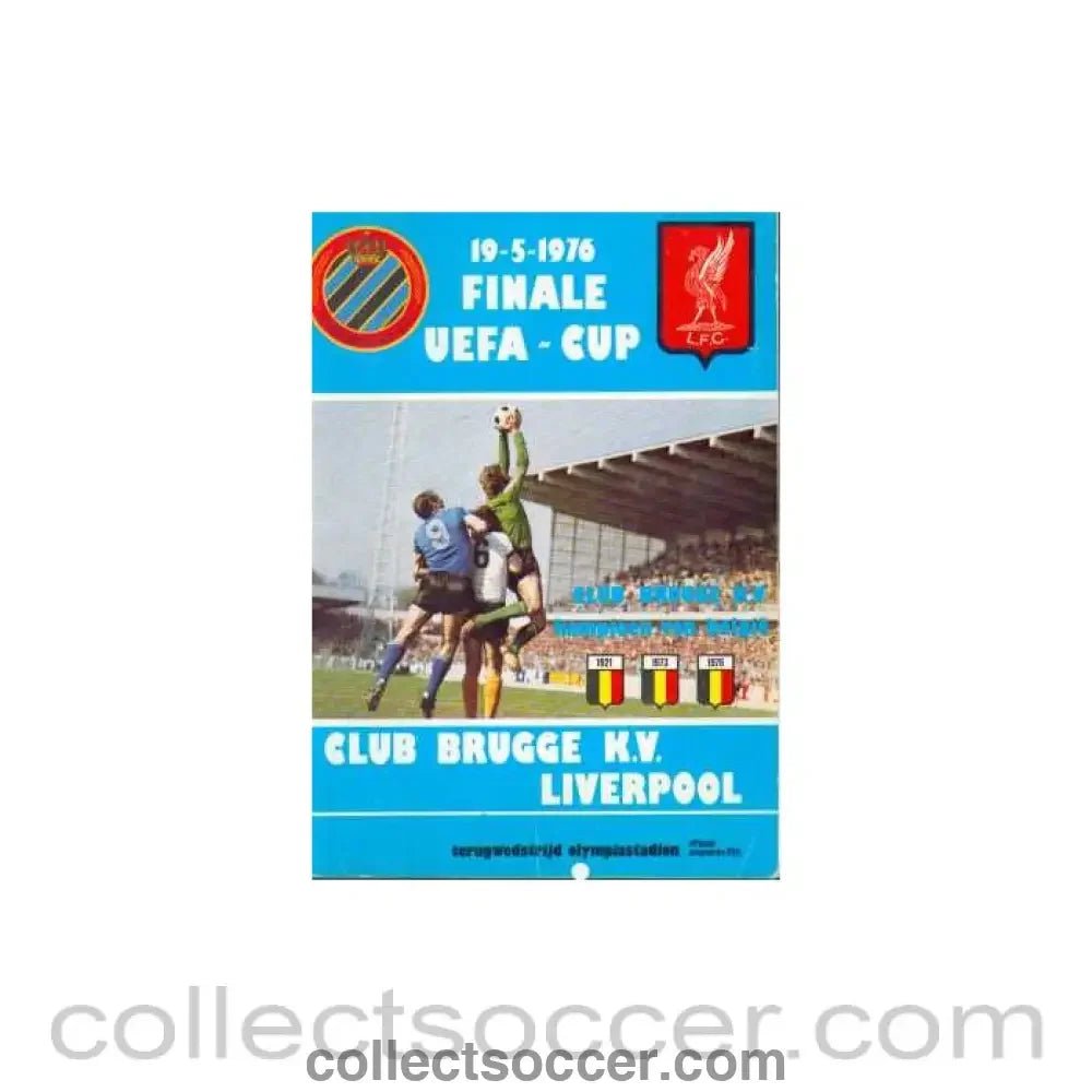 1976 UEFA Cup Final Official Programme Bruges v Liverpool - Collect Soccer