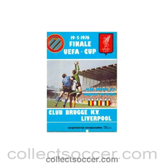 1976 UEFA Cup Final Official Programme Bruges v Liverpool