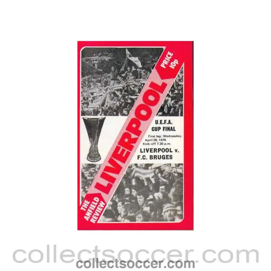 1976 UEFA Cup Final Official Programme Liverpool v Bruges
