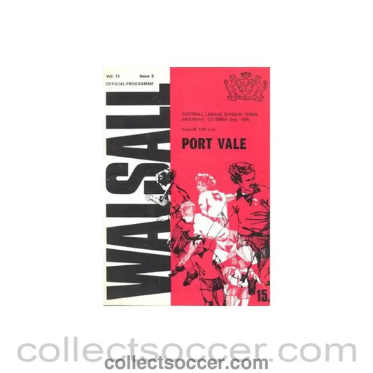 1976 - Walsall v Port Vale official programme 02/10/1976 Football League - Collect Soccer