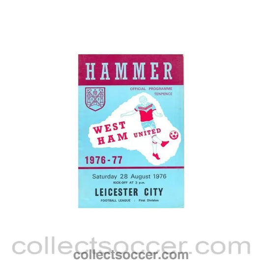 1976 - West Ham United v Leicester City official programme 28/08/1976 - Collect Soccer