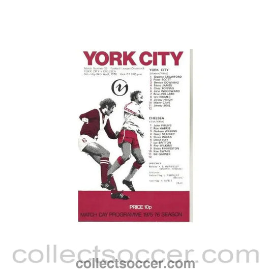 1976 - York City vChelsea official programme 24/04/1976