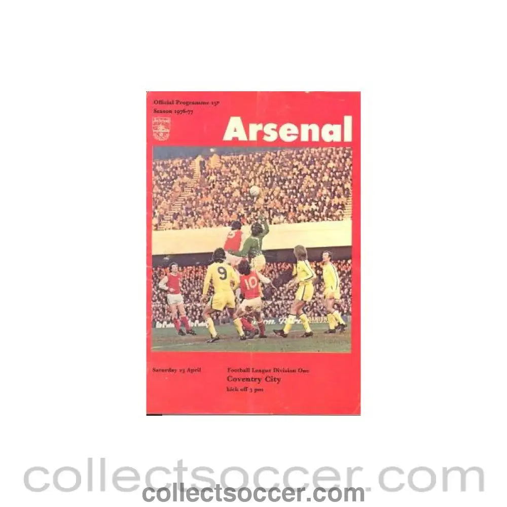 1977 - Arsenal v Coventry City official programme 23/04/1977