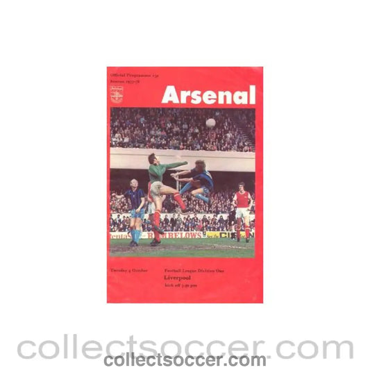 1977 - Arsenal v Liverpool official programme 04/10/1977