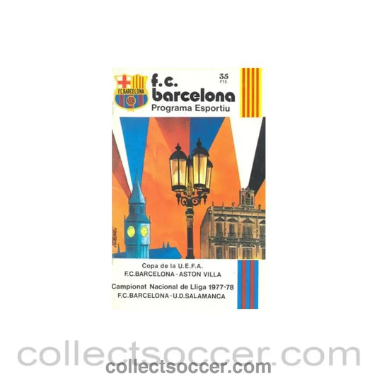 1977 - Barcelona v Aston Villa official programme 1977-78