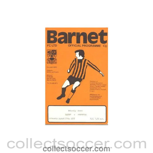 1977 - Barnet v Brentford official programme 10/08/1977